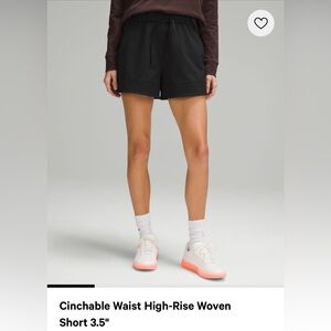 Lululemon - Cinchable  Waist High-Rise Woven Short Black